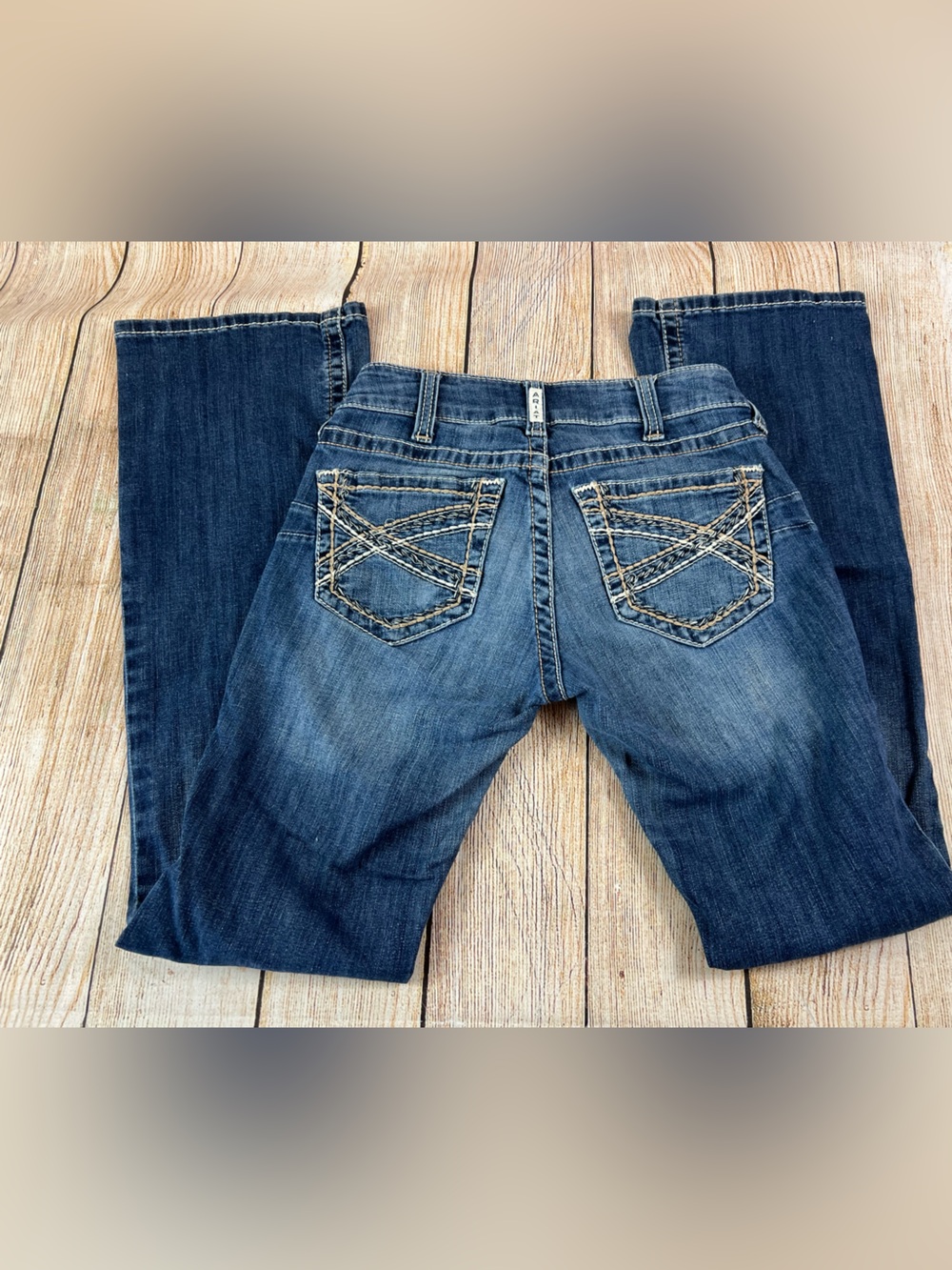 Women’s Ariat Mid Rise Boot Denim Festival Blue Jeans Size 27R